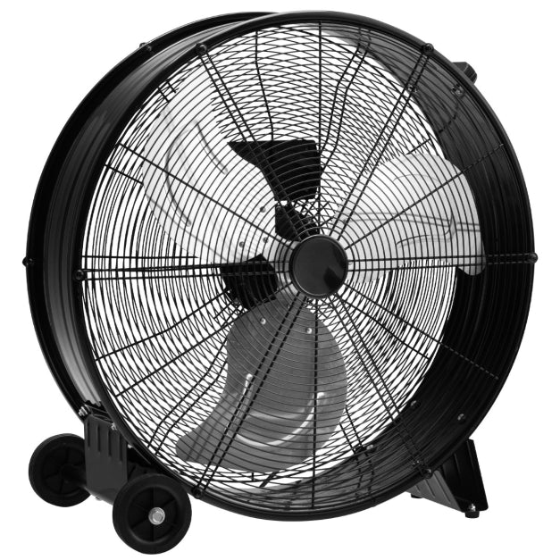 Coast Trommelventilator - 3 Snelheden - 180cm Snoer - 240V - 65 x 37 x 67 cm - Zwart