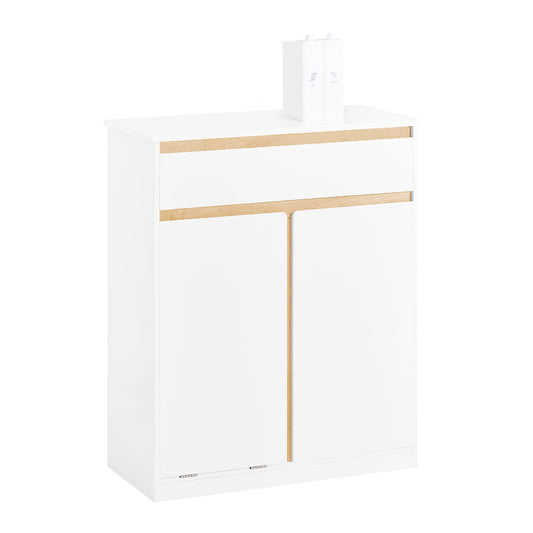 SoBuy Onderkast Badkamer – Met Lade & Uitneembare Waszak – 71 x 33 x 85 cm – Wit