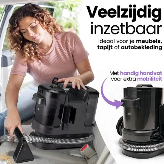 Hendriqs® 3-1 Tapijtreiniger 65°C met Anti-Verstopping Functie | Hoogste Zuigkracht in zijn Klasse - Draagbare Vlekkenreiniger Bank, Textiel, Matras - Zetelreiniger met Opzuig - Stoomreiniger - Bank Reiniger - Meubelreiniger - Reinigingsmachine