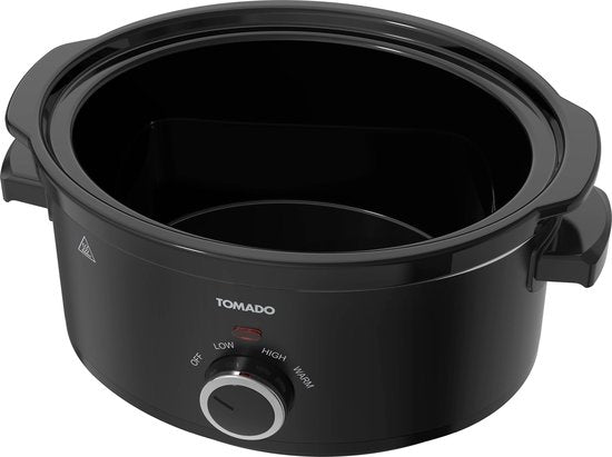 Tomado TSC3501B - Slowcooker - 3,5 liter - Keramische binnenpan - 3 warmtestanden - Warmhoudfunctie - PFAS vrij - Zwart