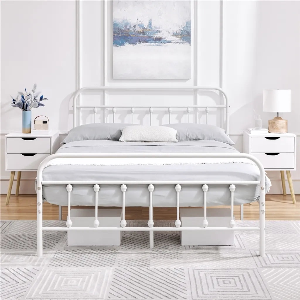 Yaheetech Set van 2 Nachtkastjes 40 x 40 x 61 cm - Wit - Houten Bijzettafels met 2 Laden