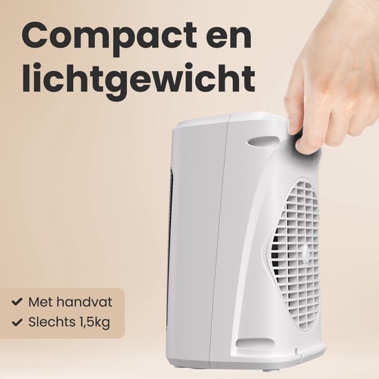 Auronic Ventilatorkachel Digitaal - Keramische Kachel - Draagbaar - 2000W Heater - Wit