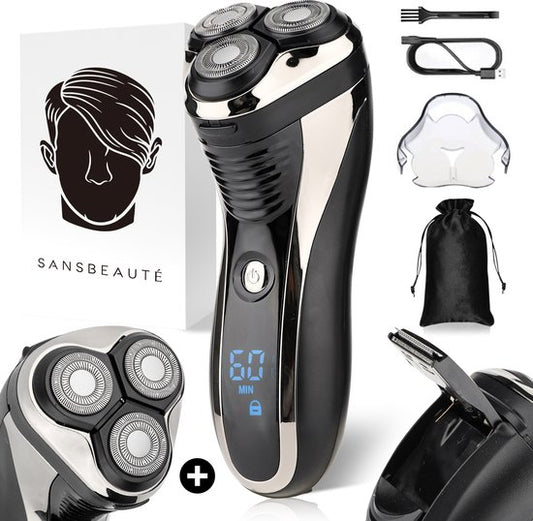 2-in-1 Scheerapparaat Mannen met Trimmer S1111 + Extra Scheerkop - Sansbeaute® - Nat & Droog – Precisietrimmer - Elektrisch - Electric Shaver - Waterproof