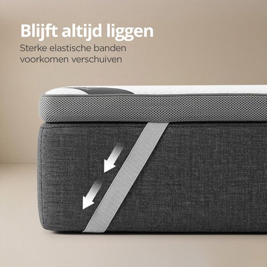 Sleeptime Twin Motion Topper 140x200 cm - Topdekmatras - Matrastopper - Hybride Gel Traagschuim - Medium Hardheid - 8 cm Dik