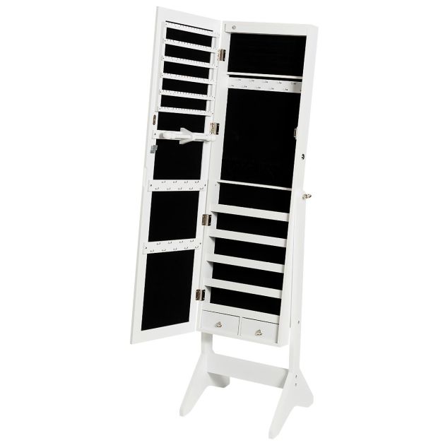 Coast Sieradenkast met Spiegel - 44 x 37 x 160 cm - Wit