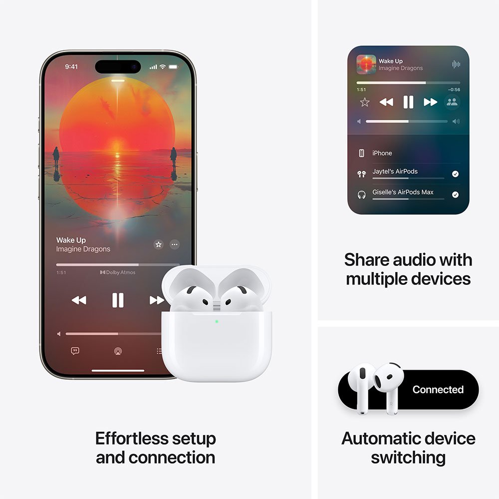 Apple AirPods 4e generatie met actieve ruisonderdrukking – USB-C – wit