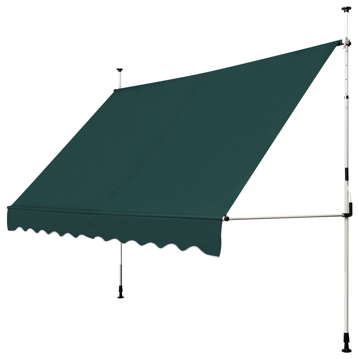 Coast Zonnescherm 300 x 120 cm Groen – Hoogteverstelbaar en Handmatig Bedienbaar