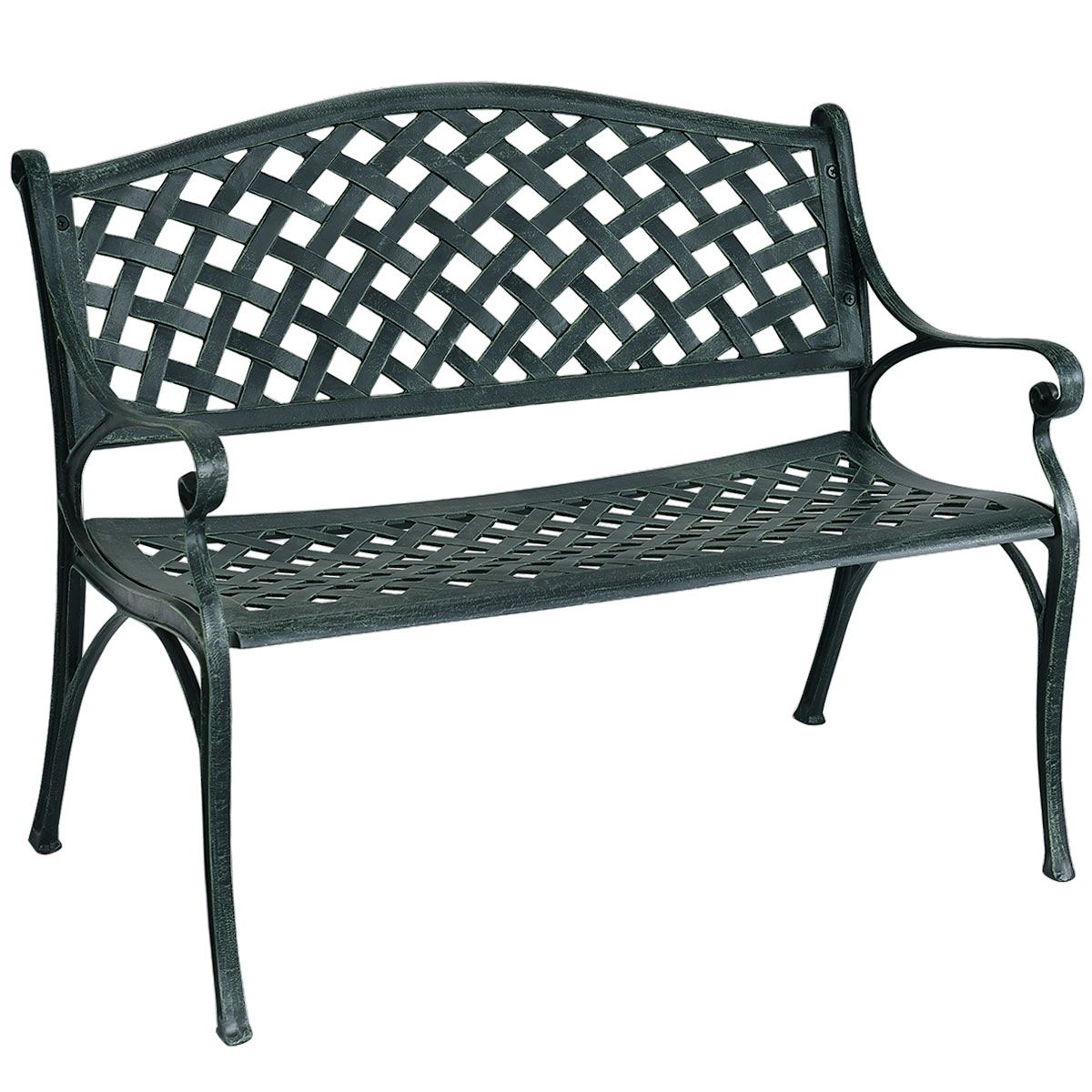 Coast Tuinbank Aluminium Bank met Armleuningen 103 x 55 x 82 cm Antiek Groen
