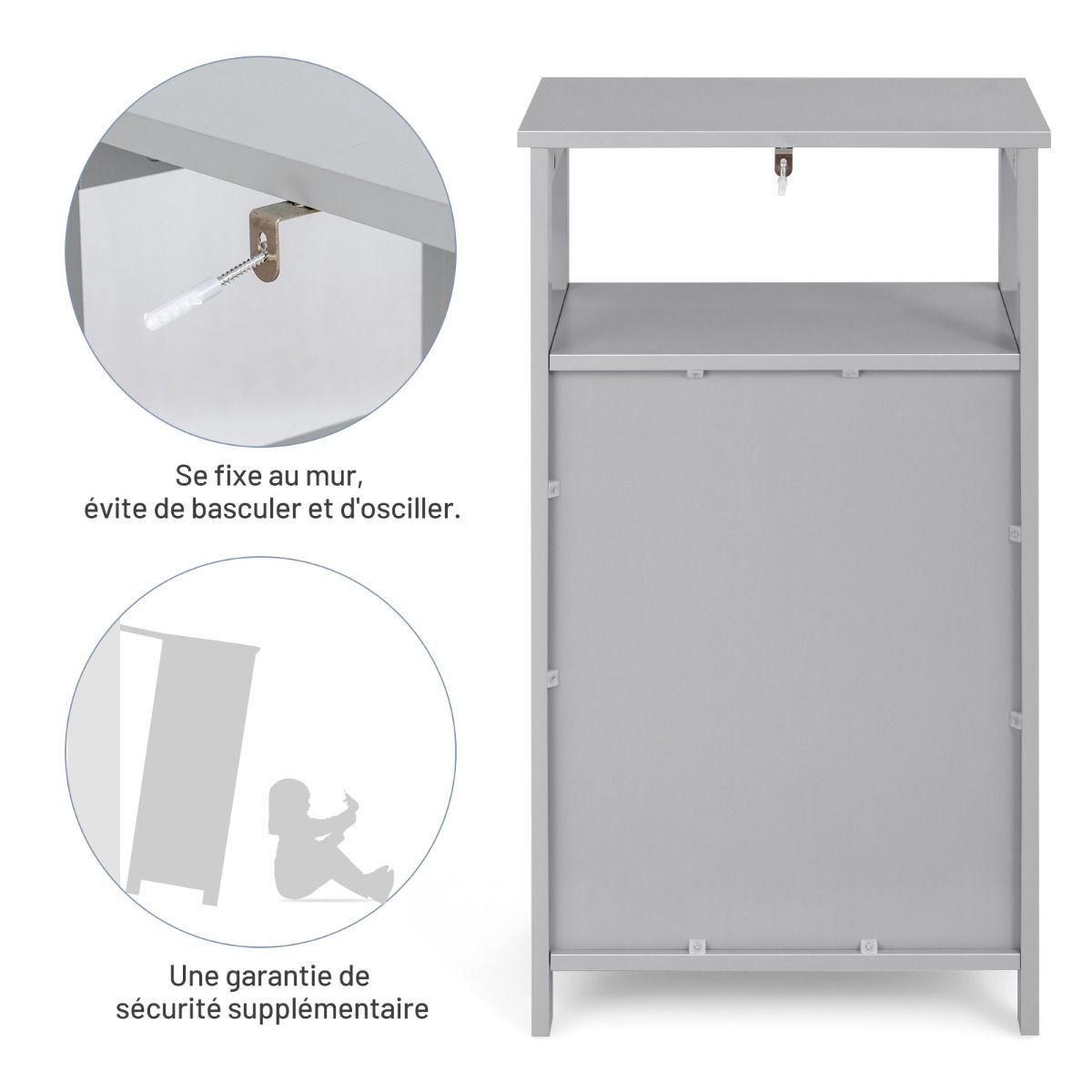 Coast badkamer kast multifunctioneel gratis -staande plank 45 x 30 x 84 cm wit