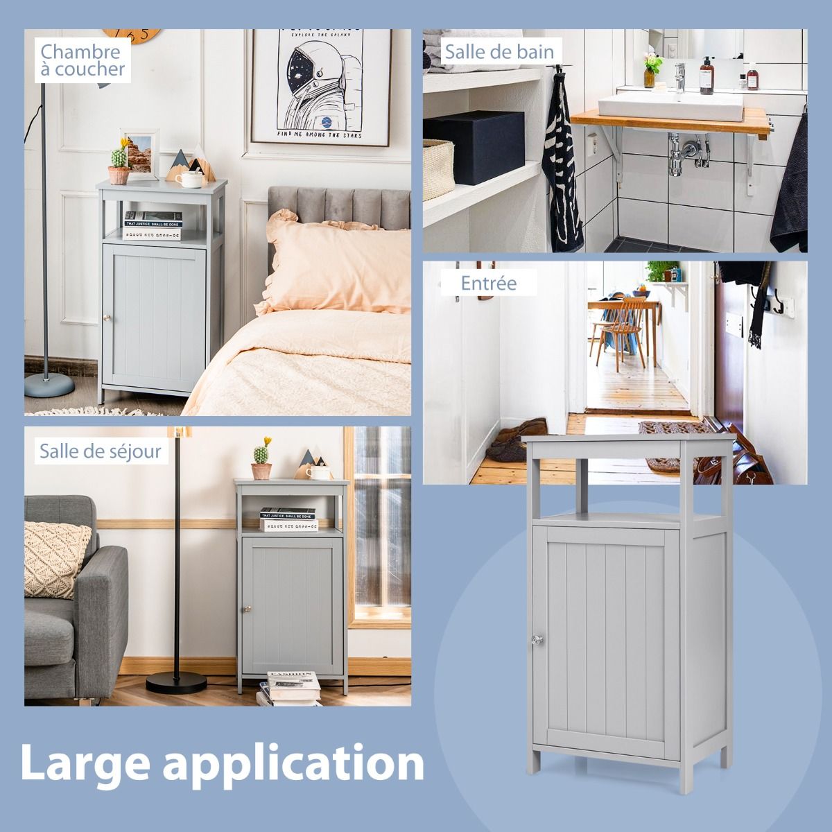 Coast badkamer kast multifunctioneel gratis -staande plank 45 x 30 x 84 cm wit