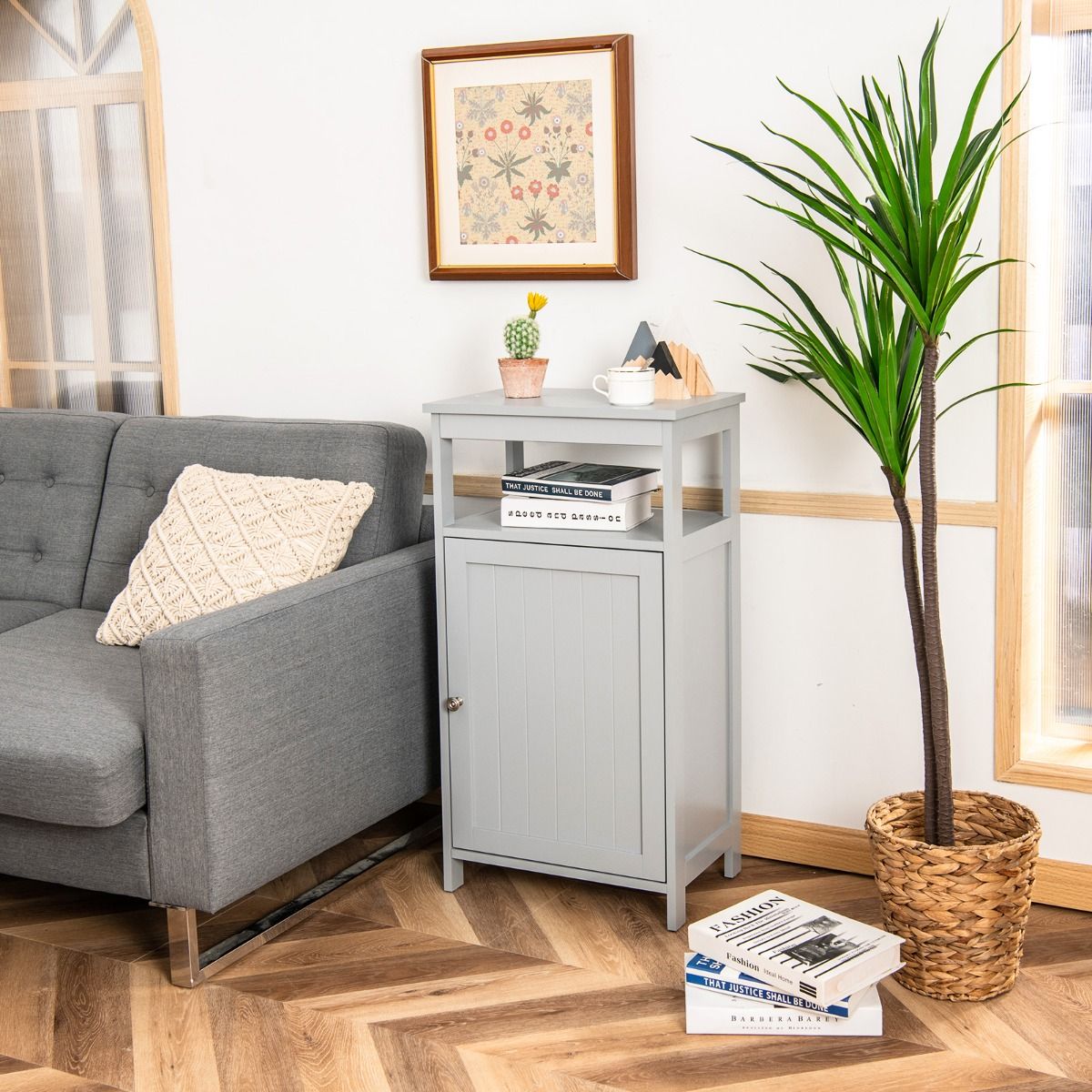 Coast badkamer kast multifunctioneel gratis -staande plank 45 x 30 x 84 cm wit