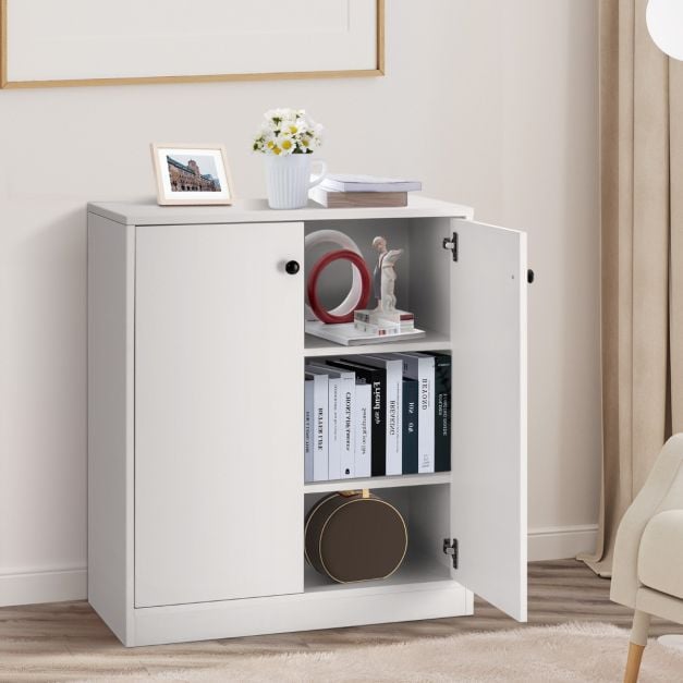 Coast Dressoir Wit – Moderne Opbergkast met 2 Deuren en 3 Planken – 72 x 34 x 85,5 cm