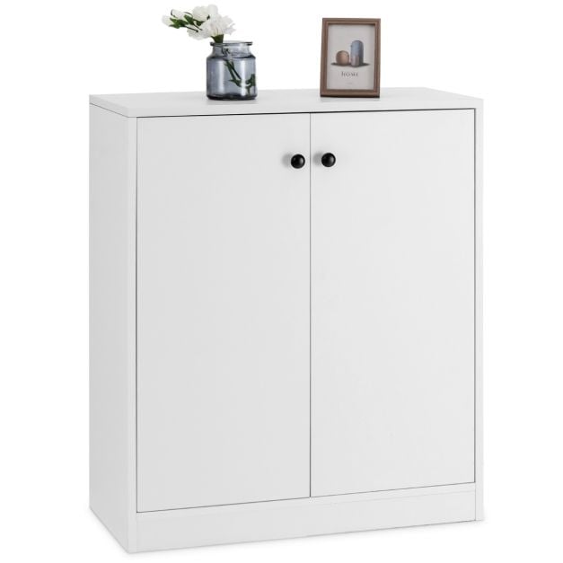 Coast Dressoir Wit – Moderne Opbergkast met 2 Deuren en 3 Planken – 72 x 34 x 85,5 cm