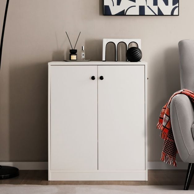 Coast Dressoir Wit – Moderne Opbergkast met 2 Deuren en 3 Planken – 72 x 34 x 85,5 cm