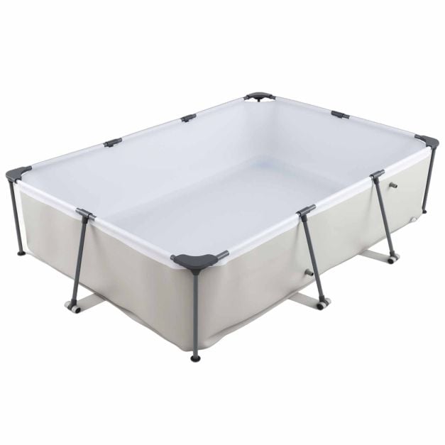 Coast Opzetzwembad met Filterpomp – Rechthoekig Zwembad 300 x 207 x 66 cm – Grijs