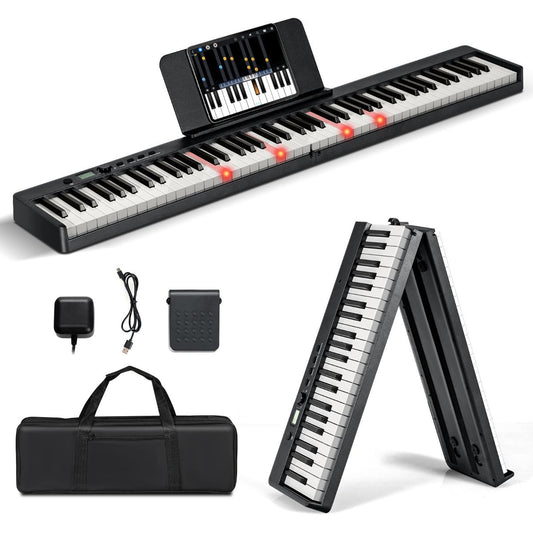 Coast Elektrische Piano - Opvouwbaar - Inclusief Draagtas - 126 x 30 x 22.5 cm - Zwart