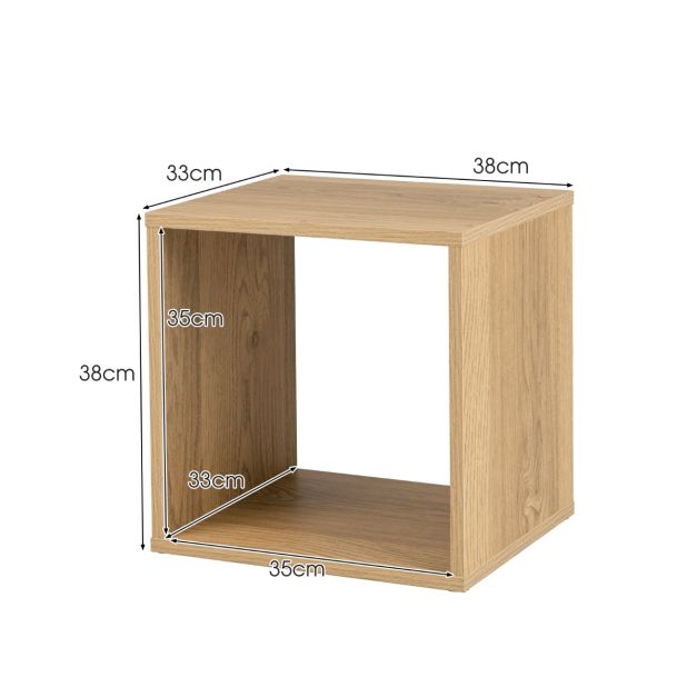 Set van 2 Opbergplanken 2 Opbergkubussen Gecombineerde Tralieplank Stapelbare Boekenkast Opbergrek voor Vinylplaten 38 x 33 x 77 cm