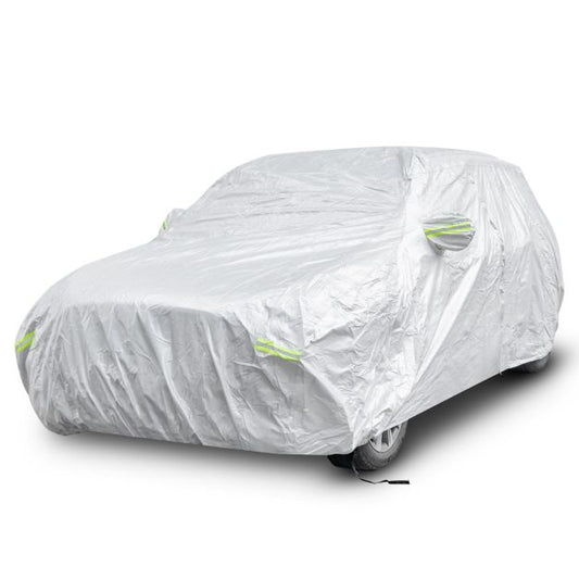 Coast Autohoes Zilver – Weerbestendige 3-Laagse Autoafdekking met Rits – 492 x 191 x 154 cm