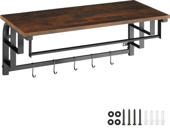 tectake - Wandkapstok met Hoedenplank Westwood - industrial dark - 404433