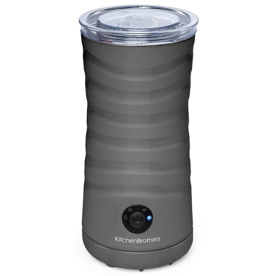 KitchenBrothers Elektrische Melkopschuimer - 4-in-1 - 240 ML - Handige Melkschuimer - Antraciet