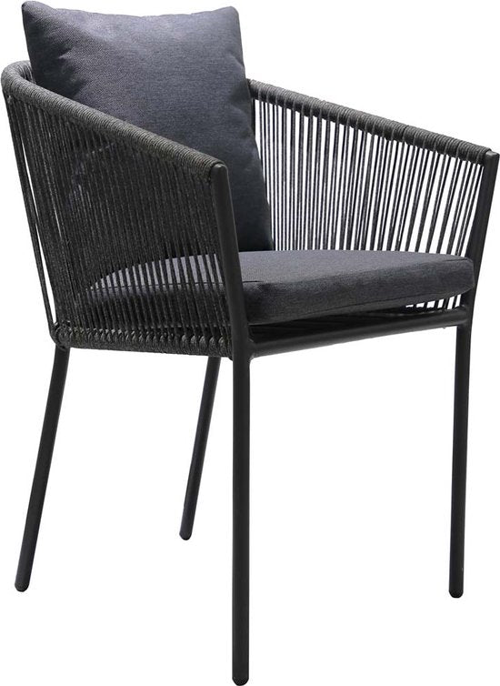 house nordic salerno tuinstoel - donkergrijs - set van 4