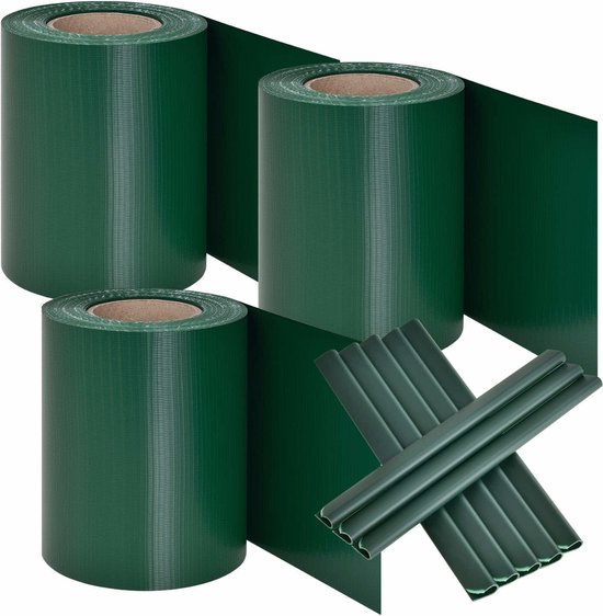 PVC Privacystrips - 3 stuks - 35 meter - Groen - Incl. Bevestigingsklemmen