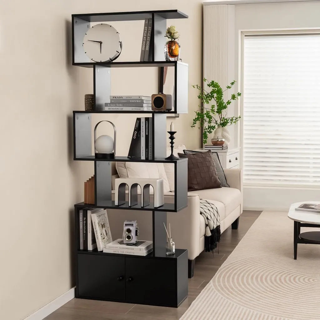 Cost - Boekenkast - Hout - Zwart - 70x23x183 cm