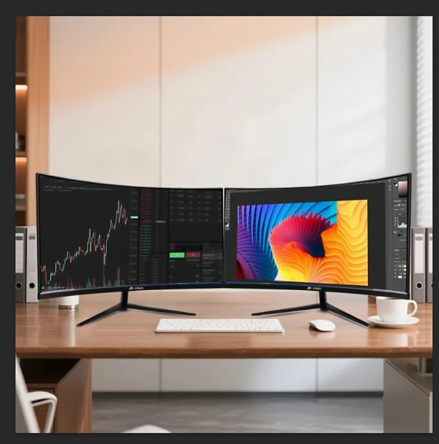 Crua 27 Inch Curved Gaming Monitor - 144Hz FHD 1800R VA-paneel - AMD FreeSync - Zwart