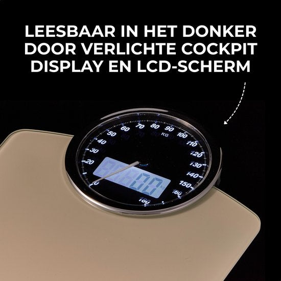LUCAVITA® Personenweegschaal Dual Display Retro met Meetlint Lichaam - Digitaal - Analoog - Analoge - Beste Koop - Vintage