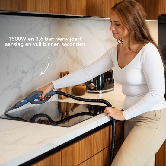 Techweise TS1 - Stoomreiniger - Reinigingsmachine - 3,6 bar 1500W - 26 accessoires - Vloer, badkamer, auto en meer - 40 min stomen
