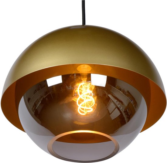Lucide COOPER - Hanglamp - Ø 30 cm - 1xE27 - Mat Goud / Messing