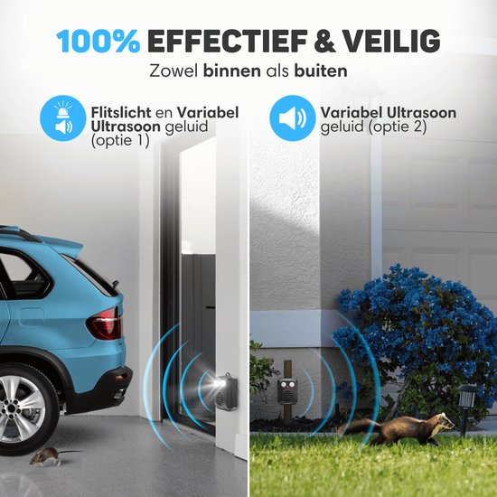 Vulpes Goods® Verjager Marterverjager PRO V3 – Ongedierteverjager - Steenmarter Verjager voor Outdoor Gebruik - 100% Waterdicht - Draadloos & Oplaadbaar