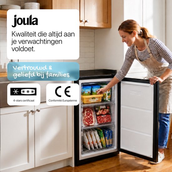 Joula Tafelmodel Vriezer - Vrijstaand Mini / Klein - 60 liter - 3 Vrieslades - Zwart