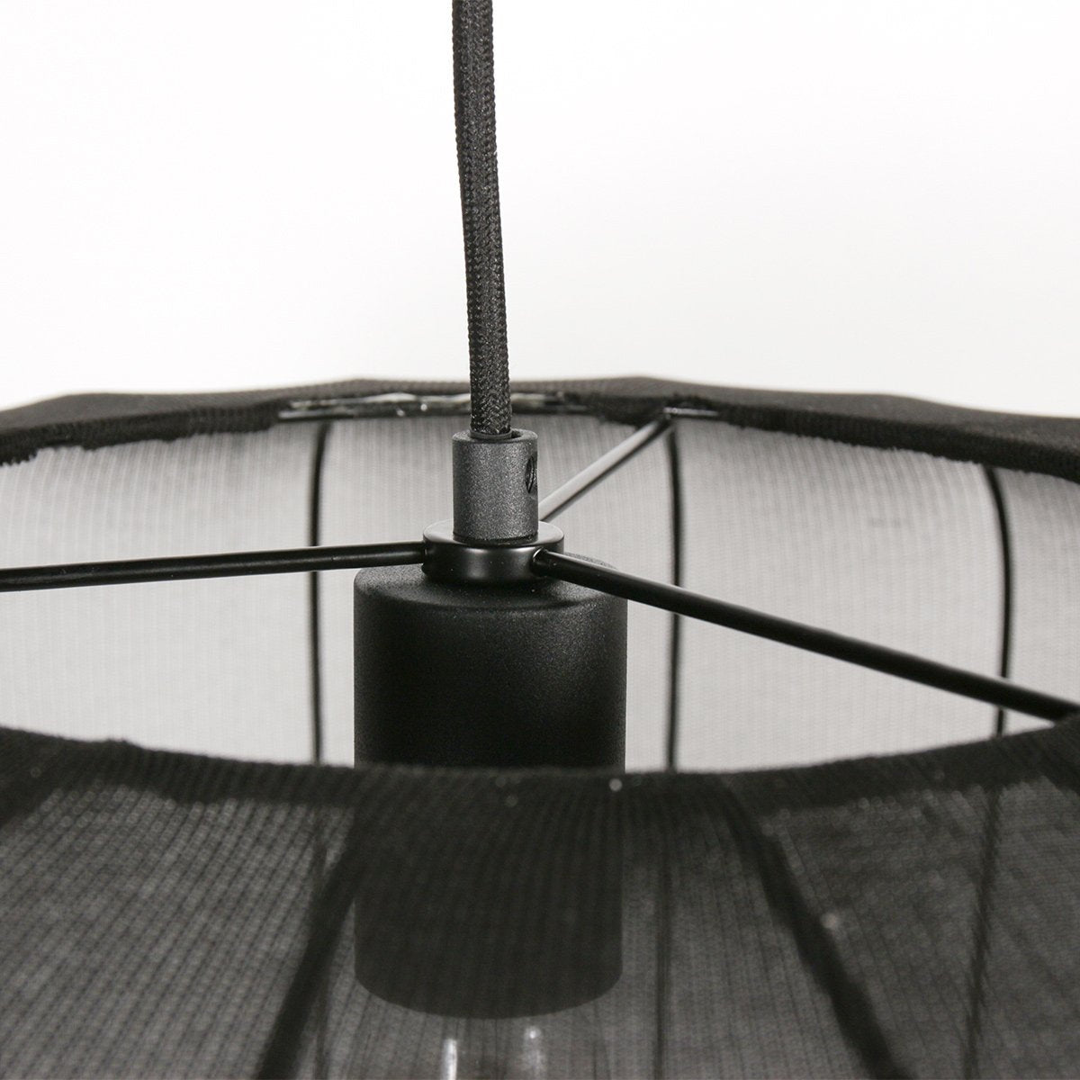 Anne Lighting - hanglamp - Sable - zwart - linnen metaal - Ø 60cm - E27 - 4193ZW