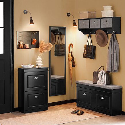 SoBuy Schoenenkast - 2 Kleppen - 68 x 32 x 45 cm - Zwart