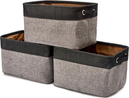 LifeGoods Opbergmand - 3 Stuks - Kast Organizer - 20 L - Textiel - Grijs