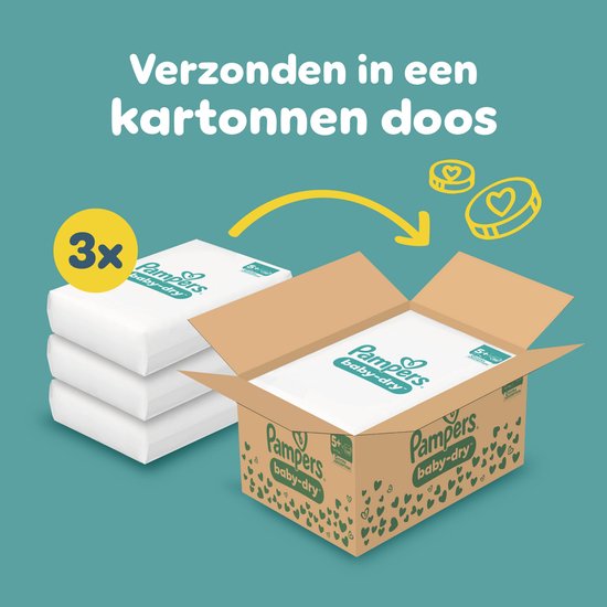 Pampers Baby-Dry Maat 5+ - 168 Luiers - 12kg-17kg