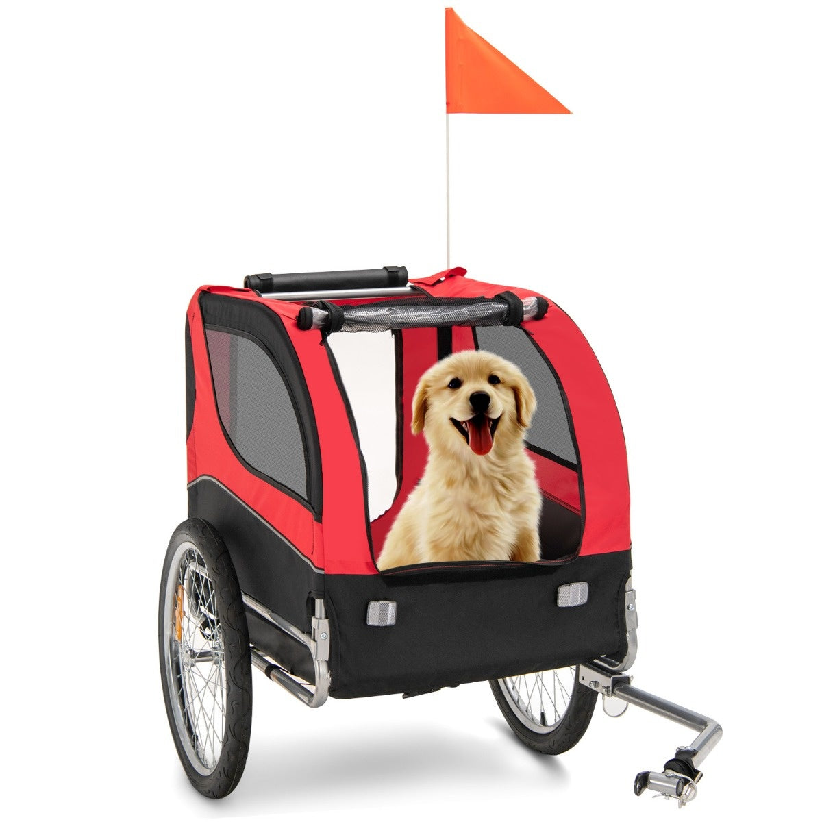 Coast Dog Trailers voor fietsen PET -trailer voor fiets 40 kg veerkrachtig rood rood