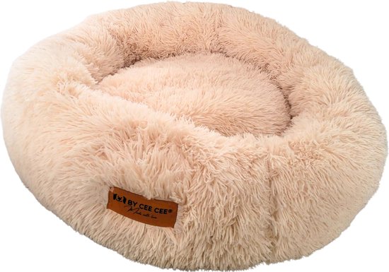 By Cee Cee Hondenmand - Donut Hondenmand - Kattenmand - Premium Hondenkussen - Volledig Afritsbaar - Beige 40cm - S
