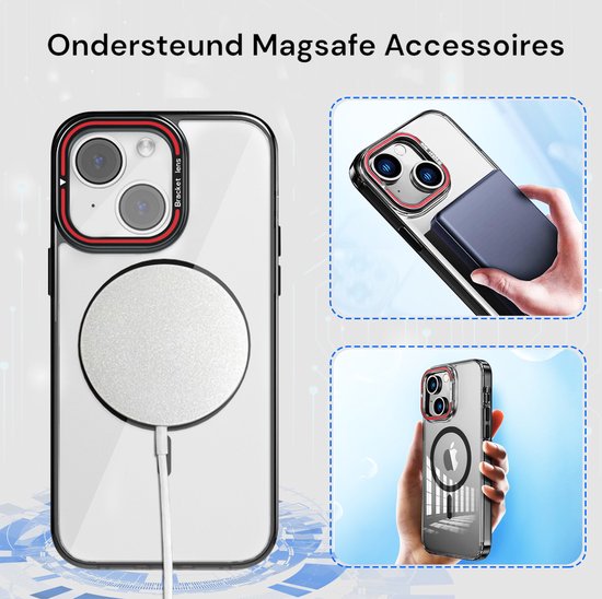 Hoesje geschikt voor iPhone 15 Plus Hoesje – Met 2 Screenprotectors – MagSafe Case – Met standaard