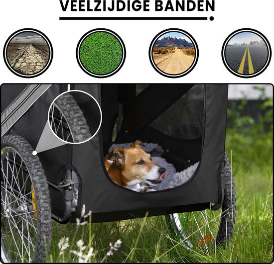 Outbee Hondenfietskar - Fietskar hond - Hondenfietskar opvouwbaar - Hondenkar - 2-in-1 Honden fietskar - Hondenbuggy - Max 35kg