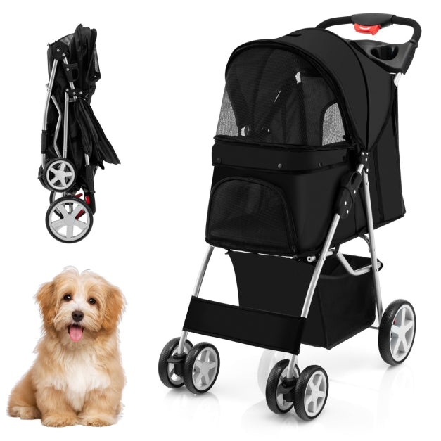 Coast Huisdierenbuggy – Voor Honden – Max. 15 kg – 81 x 45 x 101 cm – Zwart