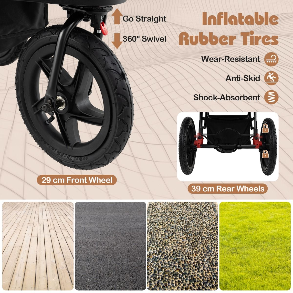 Coast Joggingbuggy - Opvouwbare kinderwagen - Verstelbare zonnekap - Kantelbare zitting - Zwart