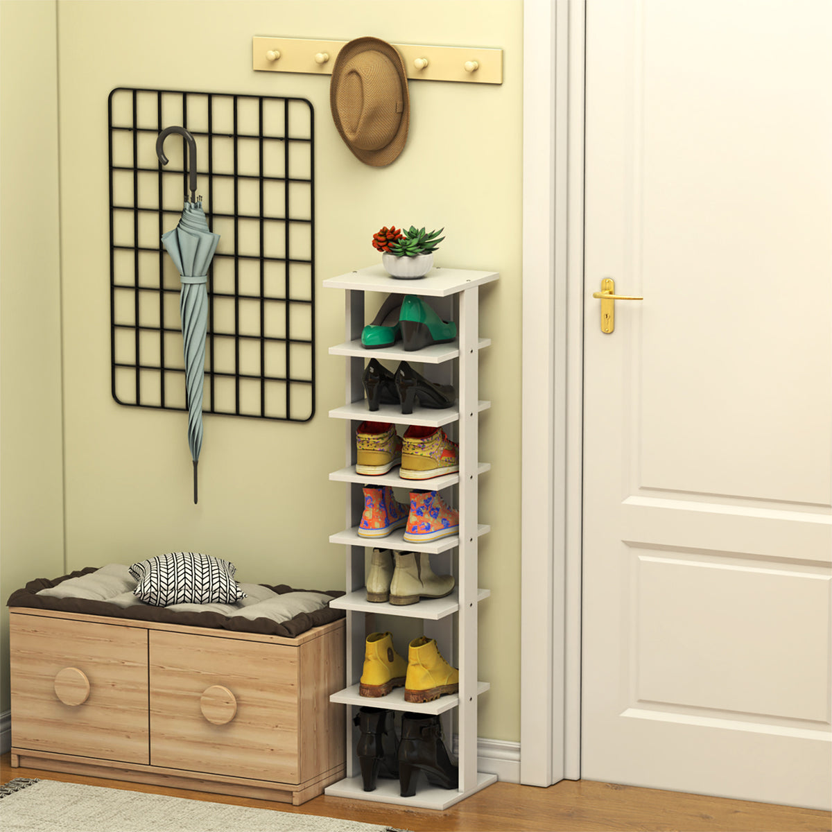 Coast Schoenenrek - 8-Laags - 29 x 26 x 110 cm - Wit