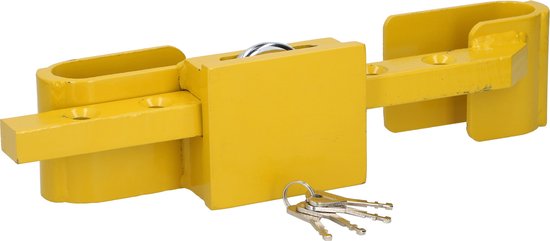 All Ride Containerslot 5KG - Container- en Trailerslot - Verstelbaar 23 tot 43 CM - Gehard Staal - Incl. 3 Reserve Sleutels - Geel