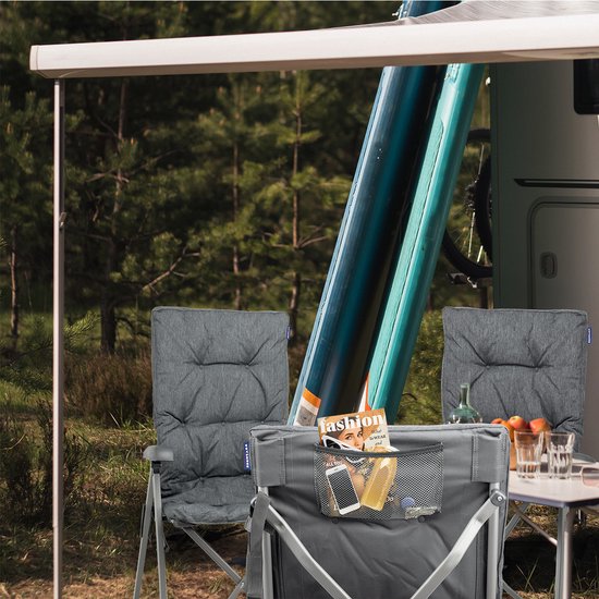 TRVLMORE Campingstoelen Luxe - Opvouwbaar - 2-Pack - 150KG Draagvermogen - Incl. Draagtas - Klapstoel - Kampeerstoel - Vouwstoel - Grijs