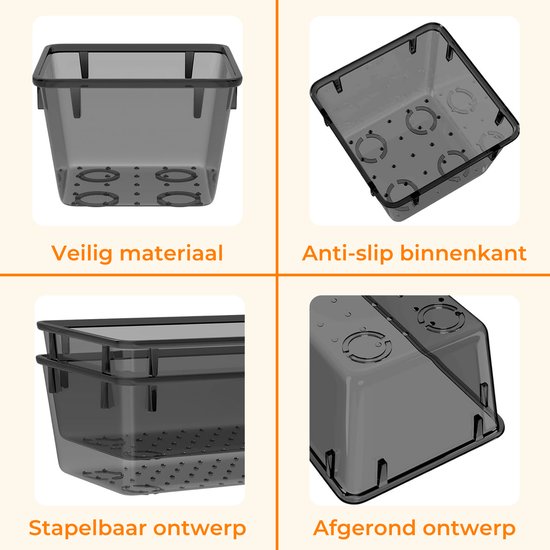 Posity Lade Organizer - 25 Stuks - Organizer Bakjes - Lade Bakjes - Opbergbakjes - Make-up Organizer - Voor Keuken, Badkamer & Bureau - Kunststof - Zwart Transparant