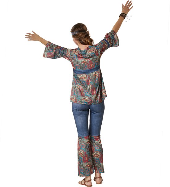 Dressforfun Hippie Girl Harmony XL - verkleedkleding kostuum halloween verkleden feestkleding carnavalskleding carnaval feestkledij partykleding - 302611