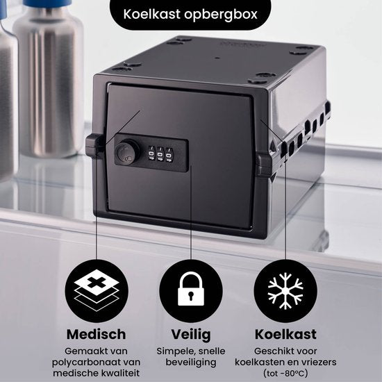 Lockabox Mini™ Opbergbox met Cijferslot – Afsluitbare Medicijnkast – Polycarbonaat Kluis – Koelkast en Diepvries Proof – 3 Liter – 22,3 x 15,4 x 12 cm