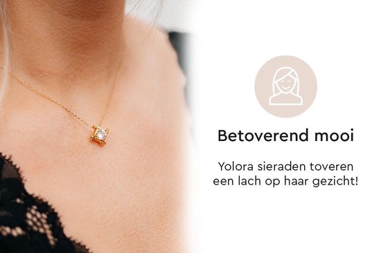 Yolora Dames Ketting met Hanger - Kalpa Camaka Kristal - Goudkleurig - 18K Geelgoud Verguld - Vrouwen Collier Goud - Sieraden - Luxe Giftbox - Geschenkdoos - Cadeau doos - Exclusieve Geschenkverpakking - Mooie Cadeauverpakking